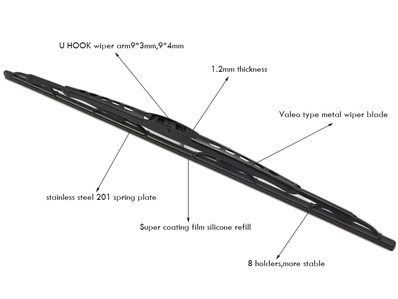 CL700 Valeo type 1.2mm thickness frame windshield wiper blade
